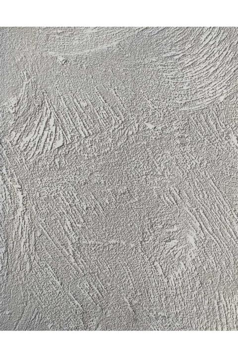 Wall212 3d Single Sıva Desenli Çimonto Rengi Simli Duvar Kağıdı(m2)