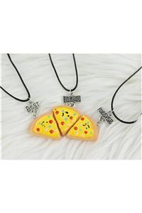 Nossun gift Pizza Dilim Bff Üçlü Kolye