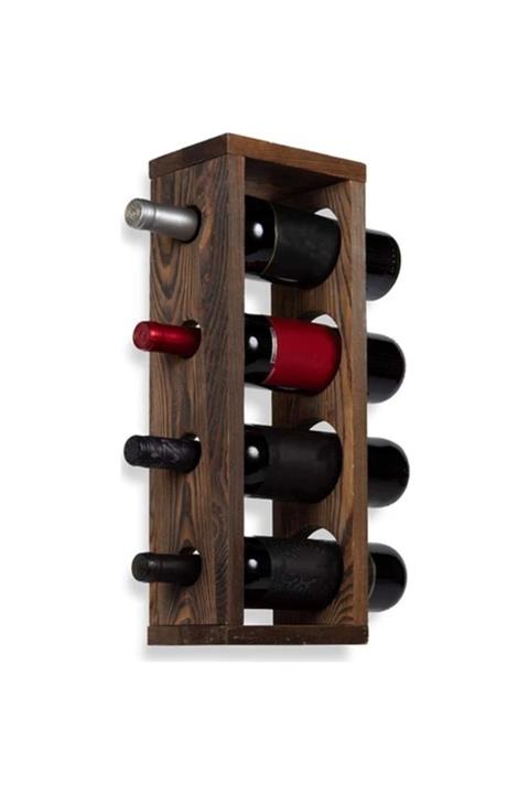 Galeriist Ahşap Rustik Raflı Şaraplık Ve Şişelik