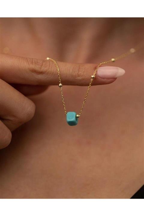 Naz Hediyelik Market Naz Bijuteri Mavi Boncuklu Kolye 45 cm