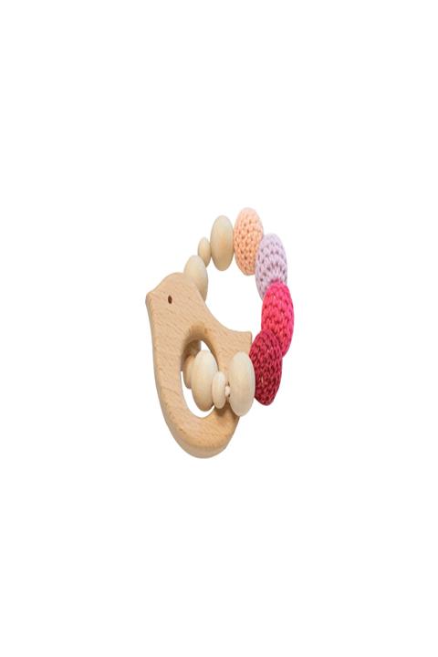 Astral Baby Ahşap Kuş Figürlü Amigurumi Diş Kaşıyıcı