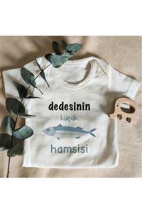 Limon Unisex Dedesinin Küçük Hamsisi Yazılı Kısa Kol Organik Bebek Body Zıbın