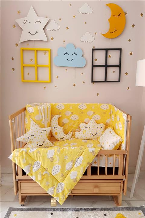 B&C Baby Cotton Bebek Uyku Seti El Yapımı Doğal Bebek Seti 60x120 Bebek Uyku Seti