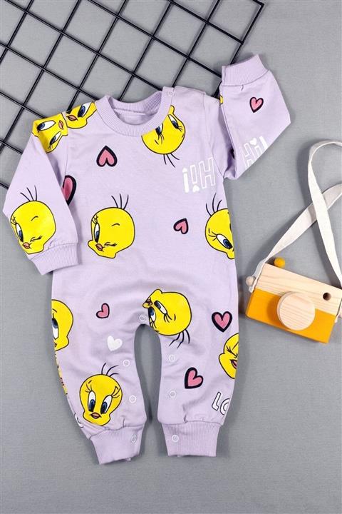 ADABEBEK Tweety Desenli Alttan Çıtçıtlı Tulum