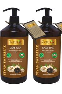 Ilgaz Naturix Organix 2 Adet Tuzsuz Siyah Sarımsak Şampuanı 600 ml Saç Dökülme Karşıtı Kokusuz Kara Sarımsak