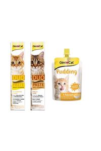 Gimcat Duo Paste Peynirli Vitamin Kedi Macunu + Peynirli Malt Kedi Macunu + Classic Kalsiyum Kedi Pudingi