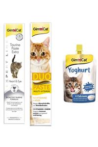 Gimcat Taurine Paste 50gr + Duo Paste Peynirli Multi Vitamin 50gr + Yoghurt Kalsiyum Kedi Pudingi 150 Gr