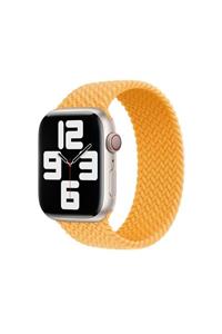 Hayal Kılıf Turuncu Mısır Apple Watch 1-2-3-4-5-6-7-se Uyumlu Solo Örgü Loop Kordon 42-44-45 mm Medium Beden