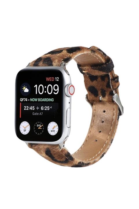 UMD Apple Watch Uyumlu 38/40/41 Mm Leopar Kumaş Loop Kordon
