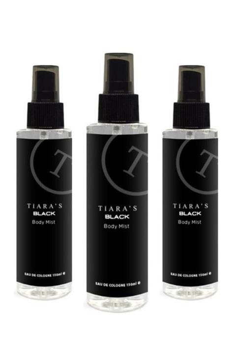 Tiaras Black For Men Body Mist 150ml X3