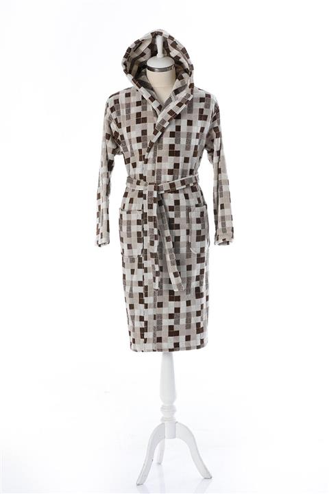 Özdilek Hawai Mosaico Kadife Kapüşonlu Bornoz Xxl Beden