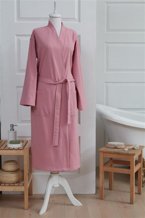 LaMir Home Tricot %100 Pamuk Örme Pike Bornoz-gül Kurusu