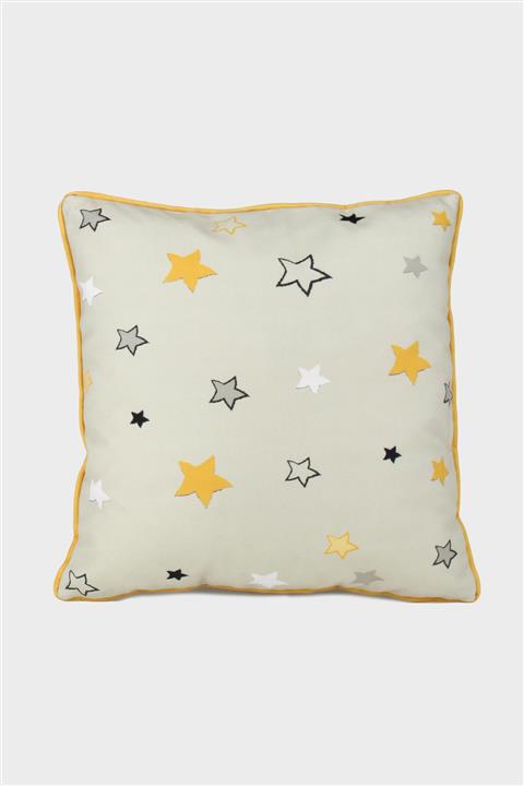 Sertex Home Gri Uzay Desenli Kare Yastık