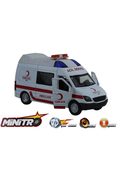 MERCEDES Işıklı Metal Çekbırak Ambulans-ıtfaiye-polis Arabası-jandarma (TERCİH SİZİN) (14 CM)(1ADET)