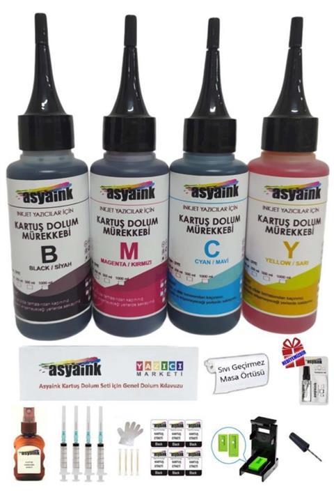 Asyaink Canon E404 E414 E464 E484 Uyumlu Kartuş Dolum Seti