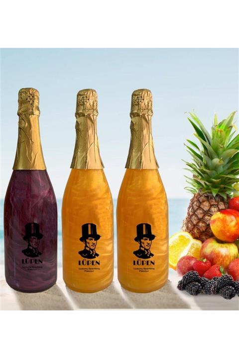 Lüpen Alkolsüz Simli Gazlı İçecek Bir Böğürtlen İki Tuttu Frutti 750 ml