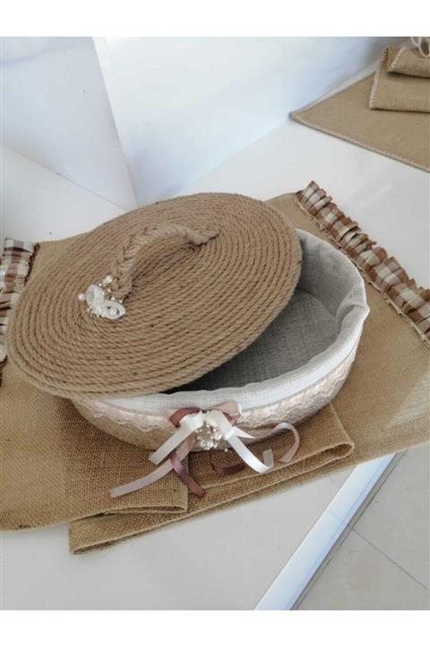 DesmiraHome Hasır Kapaklı Ekmek Sepeti