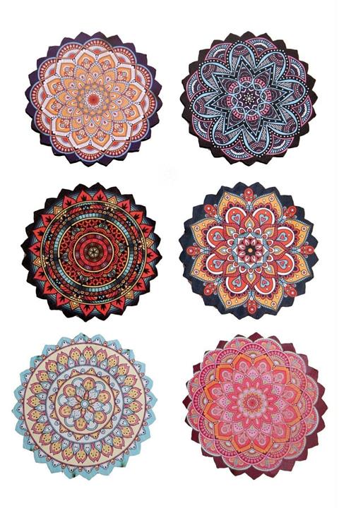 Retroom Bardak Altlığı Çini Desen 6 Adet Rto1124 X6