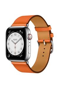 Teknoband Hermes Deri Kordon 42/44/45 Mm Apple Watch Uyumlu (TOKADA LOGO VAR)