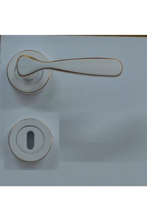 BafArt Kapı Kolu Yağmur Model Beyaz Anahtarlı