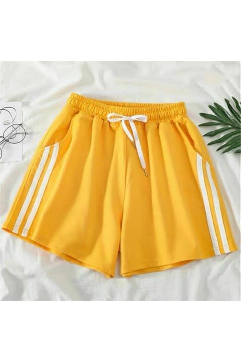TRENDY Bağcık Detay İki İplik Kumaş Şort 35 cm