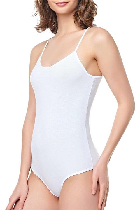 Seher Kadın Beyaz 6 Adet Yıldızı İnce İp Askılı Çıtçıtlı Body