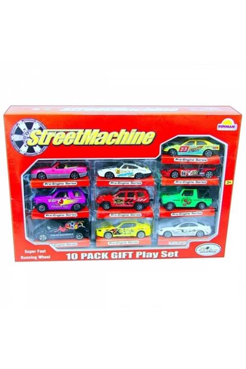 Burnis Toy Toys Sunman Street Machine 10'lu Metal Oto Seti Fırsat