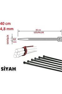 Pemsan 40cm X 4,8mm Plastik Cırt Kelepçe ( Kablo Bağı ) Siyah
