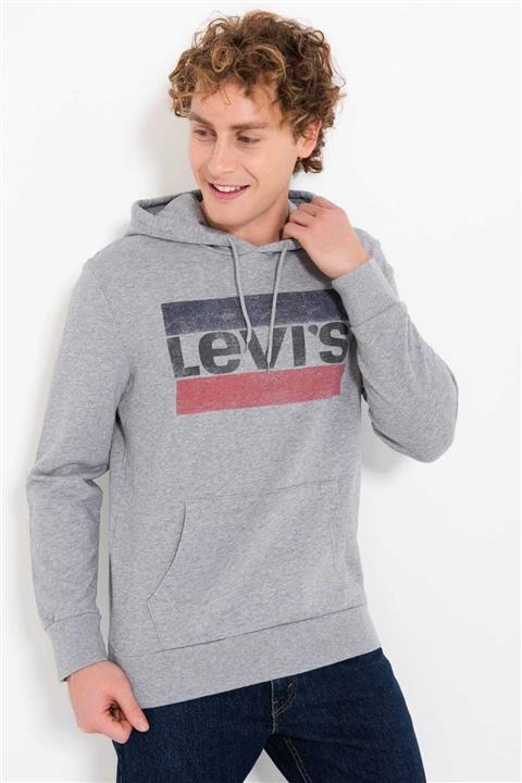 Levi's Erkek Gri Kapüşonlu Sweatshirt 19622-0039