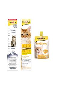 Gimcat Urinary Paste 50gr + Duo Paste Peynirli Multi Vitamin 50gr + Classic Kalsiyum Kedi Pudingi 150 Gr