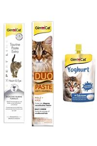 Gimcat Taurine 50 gr + Duo Paste Peynirli Anti-hairball Malt 50 gr + Yoghurt Kalsiyum Kedi Pudingi 150 gr