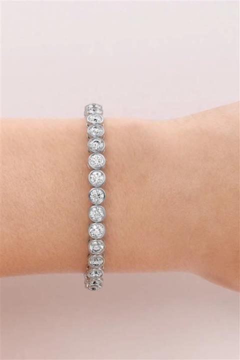 Crystal Diamond Zirconia Sertifikalı 16 Karat Su Yolu Bileklik