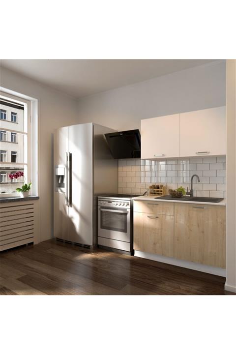 EPİCONCEPT Beyaz Safir Meşe Elmas Hazır Mutfak Dolabı 120 cm