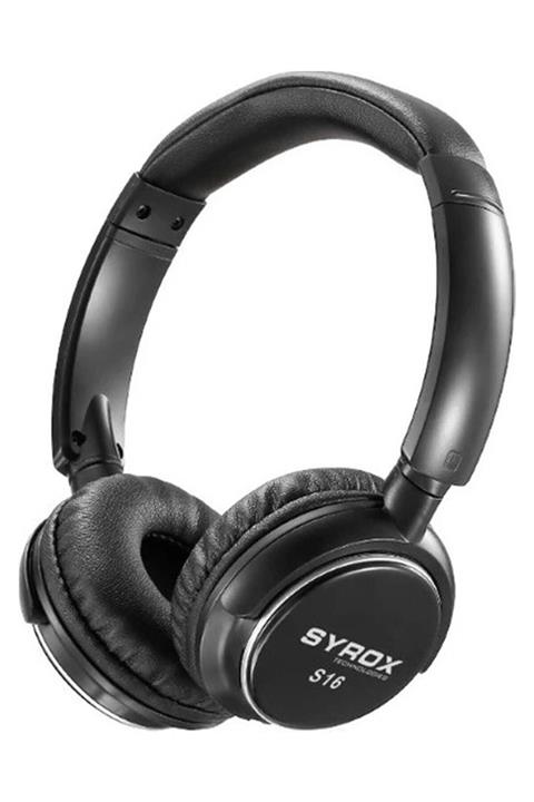 Syrox Kablosuz Hafıza Kartlı Bluetooth Kulak Üstü Kulaklık Siyah