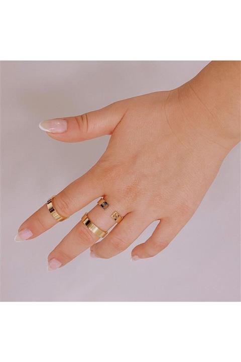 The Shirret Accessories Çelik Gold Yüzük