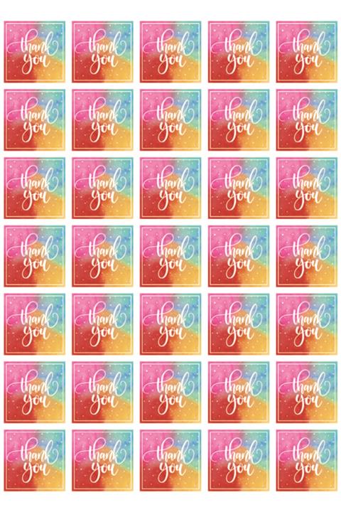 colortouch Thank You-4 Etiket 70 Adet 4x4 Cm