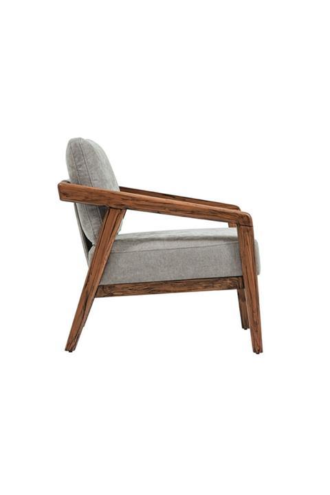 BEKALIVING Semira Masif Ceviz Berjer Tekli Koltuk Oturma Odası Kanepe Açık Gri