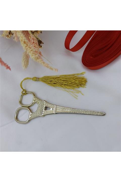Aker Hediyelik Eyfel Özel Gün Makası Fransa Paris Nişan Makasları Eyfel Kulesi Tasarımlı Özel Gün Gold Makası
