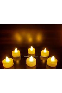 DDTREND Piler Dahil Kullanıma Hazır 6 Adet Sarı Işıklı Led Mum El Mumu Tealight