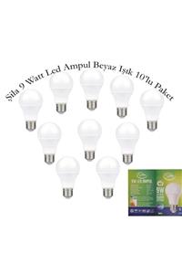 ŞİLA LED Şila - 9w Led Ampul Beyaz Işık 10'lu Paket (%90 ENERJİ TASARRUFU)