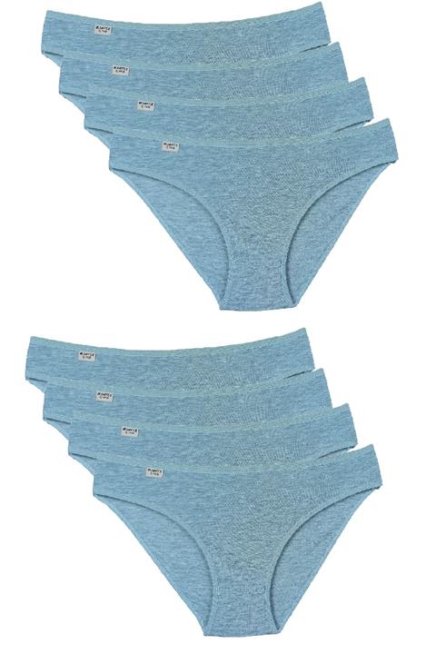 Bluence Büyük Beden Kadın Beyaz 8'li Paket Likralı Slip Külot