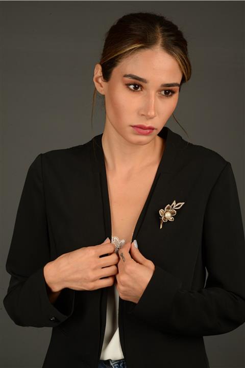 BEKENCOLLECTION Kadın Sarı Beken Broş 000003