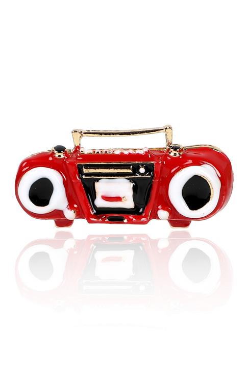 Pelin Aksesuar Kırmızı 90lar Teyp Radyo Broş