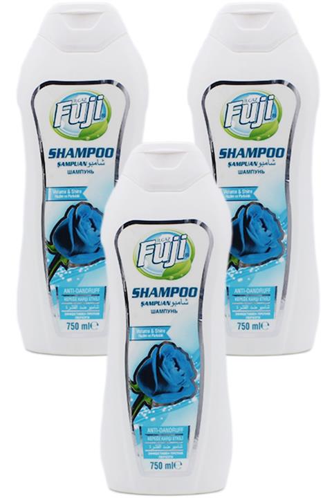 FUJI 3'lü Kepek Karşı Etkili Dolgun Ve Parlak Gösteren Saç Bakım Şampuanı Kepek Karşıtı Şampuan 750 ml