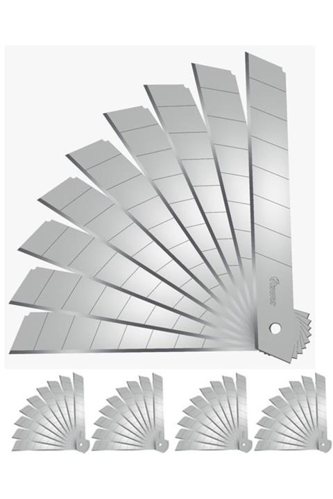 Tvet Ince Maket Bıçağı Yedeği 9mm X 0.4mm Metal 50 Adet