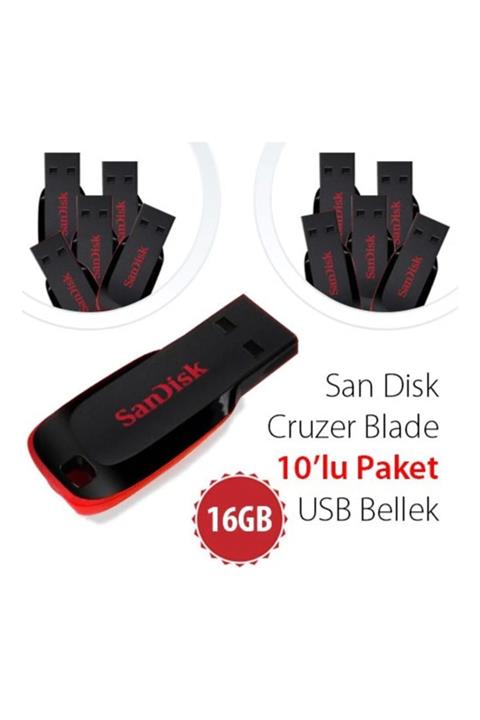 SanDisk Cruzer Blade 16gb Usb Bellek Sdcz50-016g-b35 (10'lu Paket)