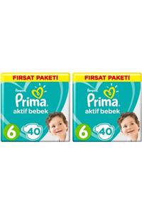 Prima Aktif Bebek 6 Numara 13-18kg 40 adet X 2 Paket