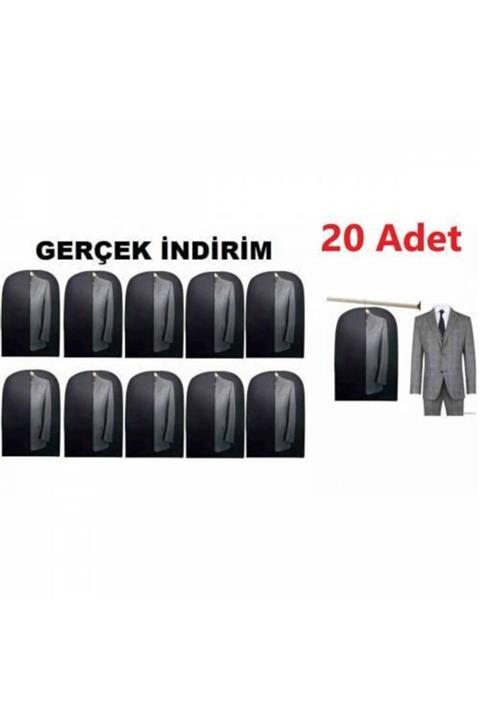 BBA HOME Takım Elbise Kılıfı 20 Adet Fermuarlı Koruyucu Kılıf Kıyafet Hurcu Toz Geçirmez Süper Kalite
