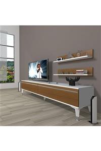 Decoraktiv Beyaz Ceviz Eko 4 Mdf Std Silver Tv Ünitesi Tv Sehpası