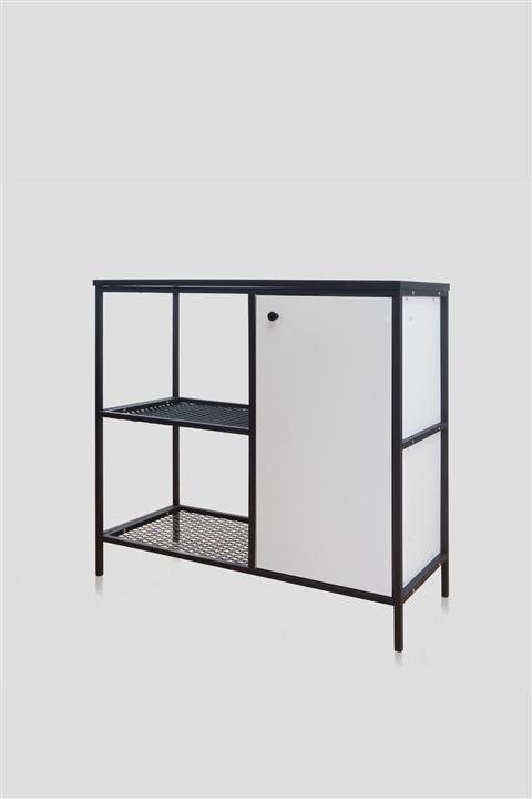 Mudesa Metal Ahşap Çok Amaçlı Dolap Dekoratif Ofis Dosya Dolabı Yazıcı Dolabı Modern Ofis Rafı